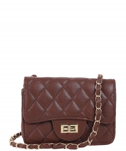 Fashion Quilted Crossbody Bag BA320183 BROWN